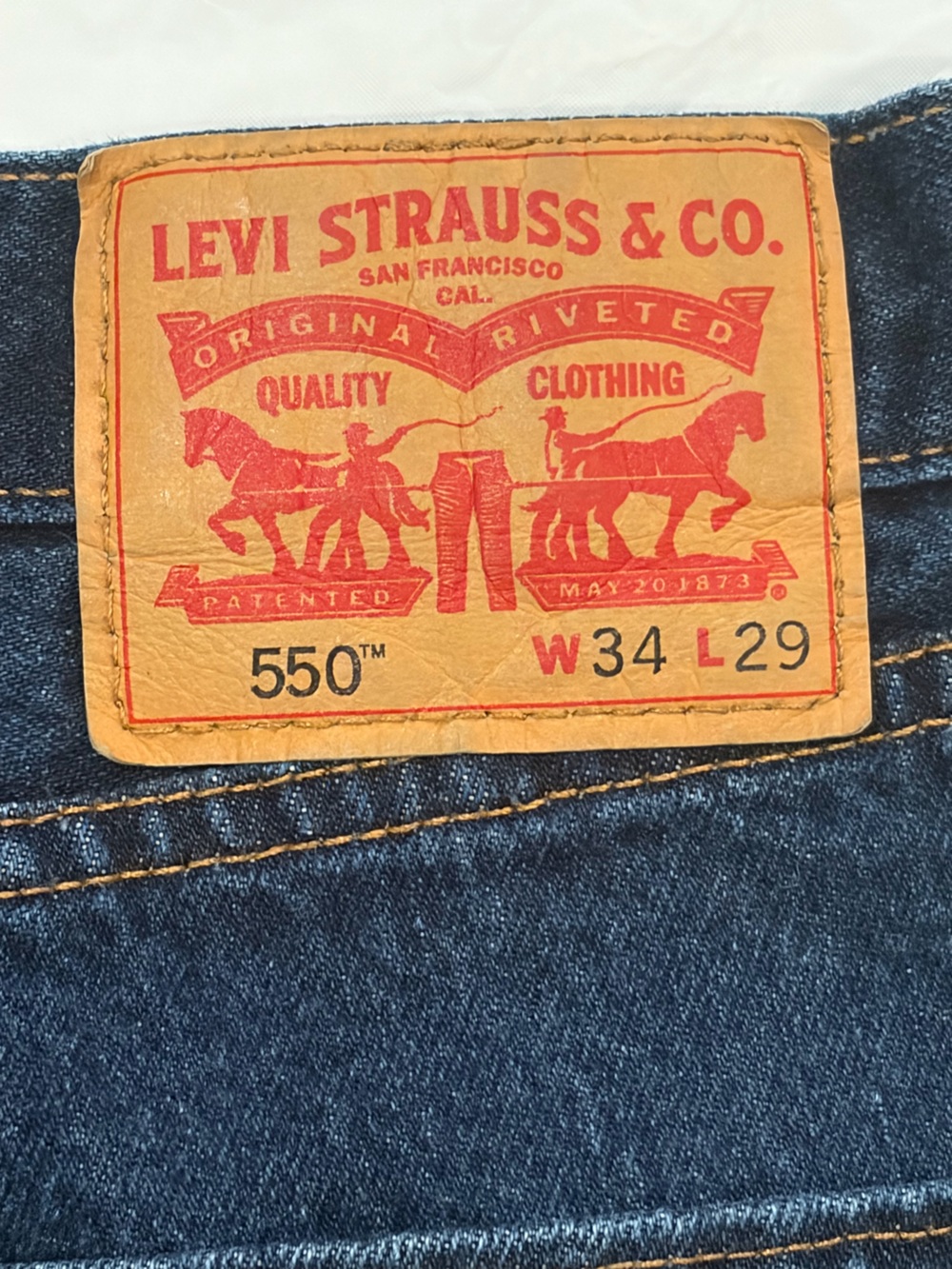 Levi's 550 Jeans Men's 34x29 Blue Dark Wash Relaxed Fit 100% Cotton - Picture 7 of 7